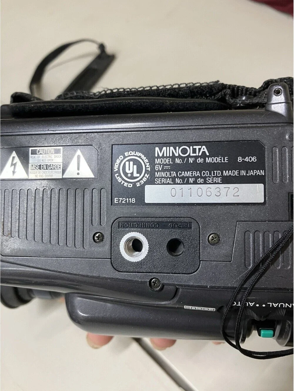 Minolta Master 8-418 Video Camcorder With Bag, Batteries, & Cords Parts & Repair